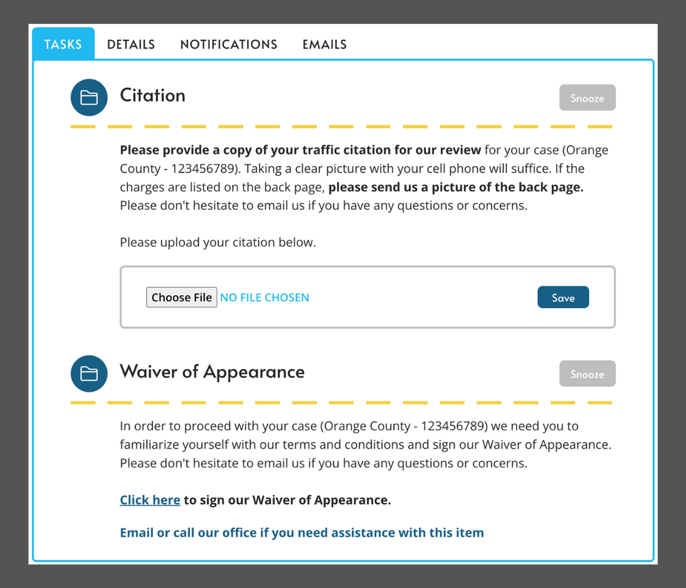 mycase tasks